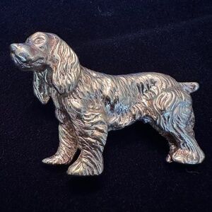 Vintage NAPIER Gold Tone Dog Pin Brooch Cocker Spaniel Britany Spaniel